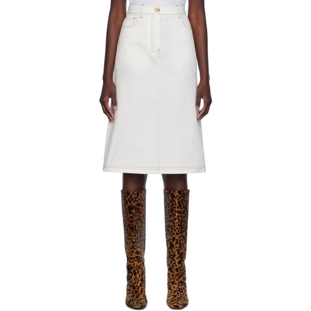 Toteme The Tumbled Cotton Midi Skirt in White FR 38 US 6